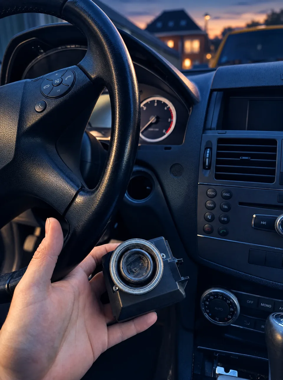 Contactslot in de auto, sleutelnoodservice